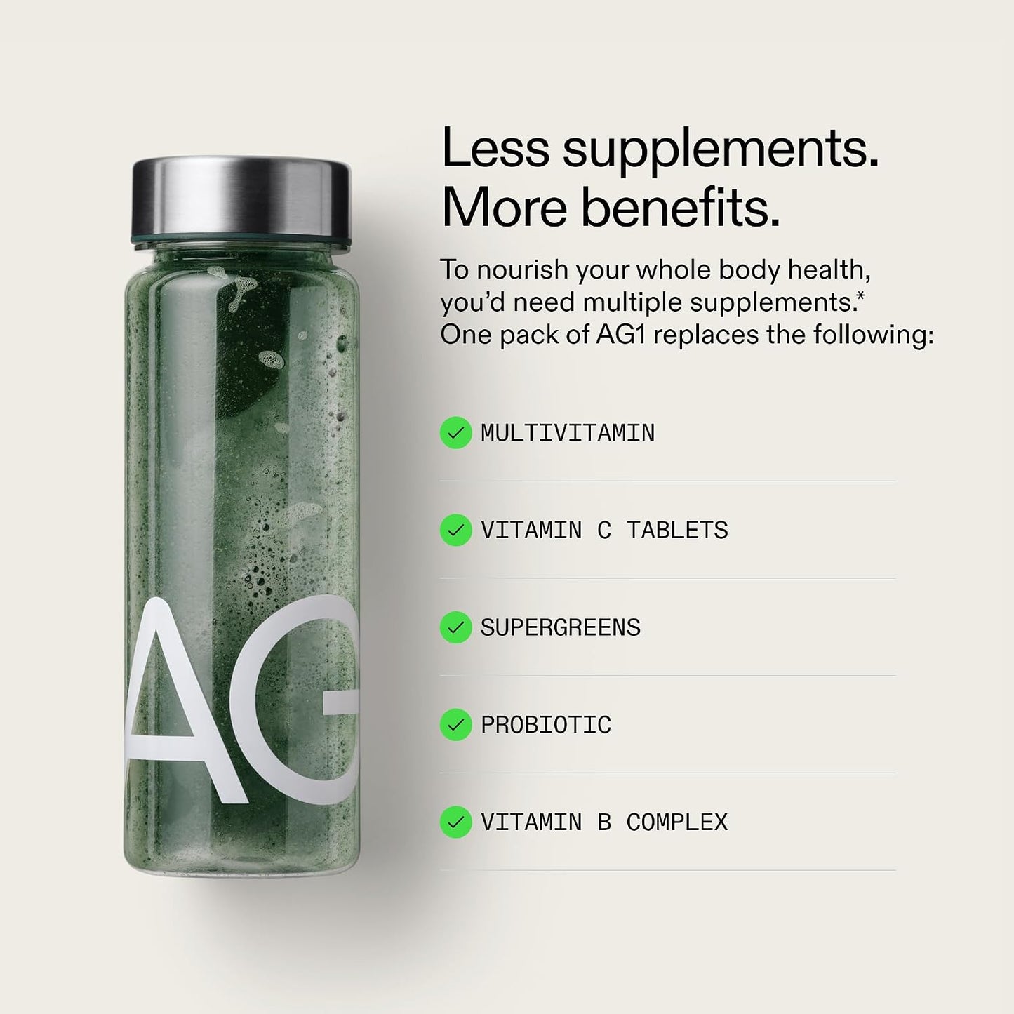 AG1 Athletic Greens Superfood and Probiotic, 75 Vitamins, Travel Pack 14 Sachets - görsel 4