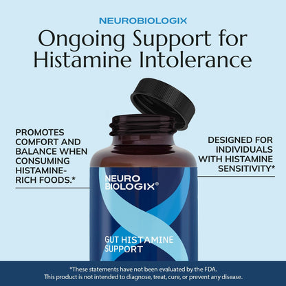 Neurobiologix Gut Histamine Support – Digestive & Immune Support with Vitamin C, NAC, Bromelain & Quercetin (60 Vegetarian Capsules)