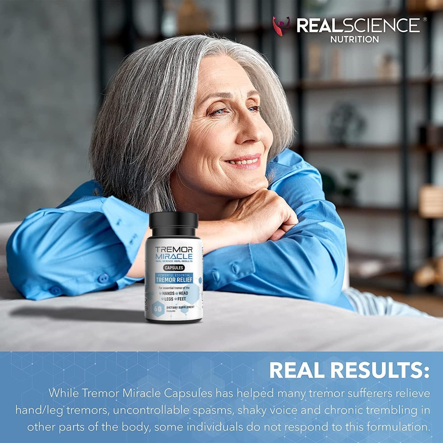 Real Science Tremor Support Capsules – Tremor Relief Supplement with GABA and Vitamins for Nervous System Support – Made in USA, 60 Capsules - görsel 6