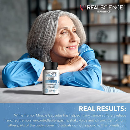 Real Science Tremor Support Capsules – Tremor Relief Supplement with GABA and Vitamins for Nervous System Support – Made in USA, 60 Capsules
