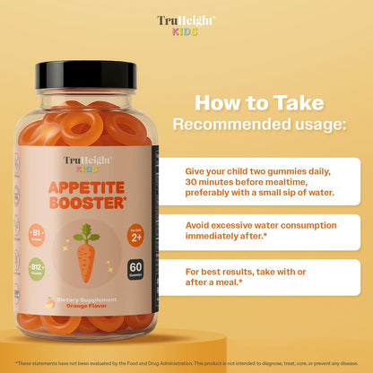 TruHeight Children’s Appetite Booster Gummies (Orange, Ages 2+)