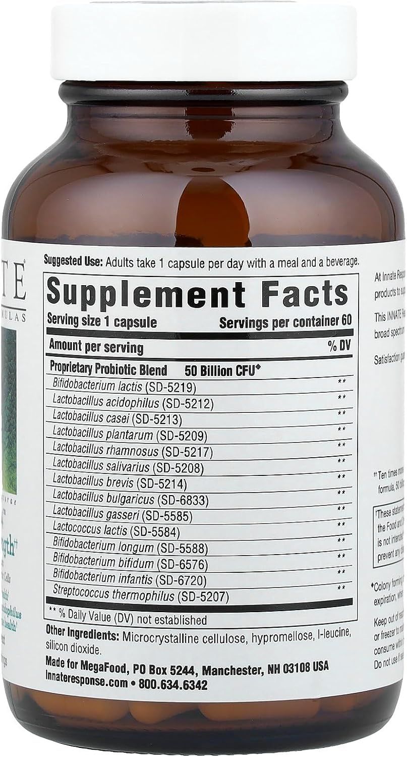 INNATE Response Formulae Flora 50-14 Clinical Strength Probiotics for Digestive Health - 50 Billion CFU, 60 Capsules - görsel 2