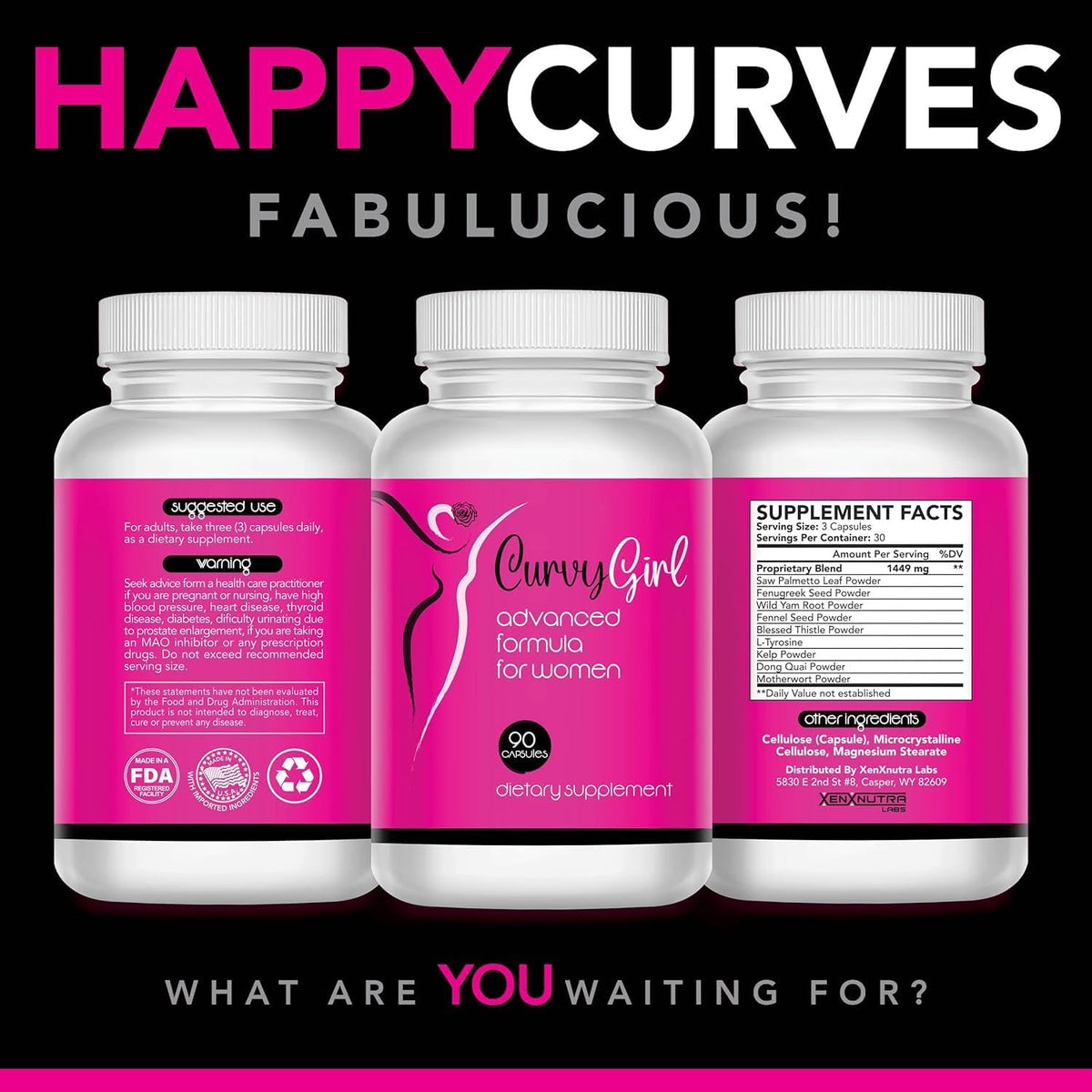 Curvy Girl – Female Weight Gain Tablets – Natural Top and Bottom Enhancement – 90 Capsules - görsel 4