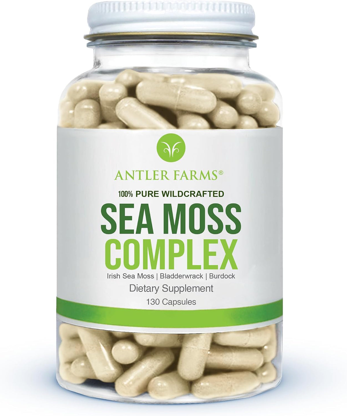Antler Farms – 100% Pure Sea Moss Complex, 130 Capsules - görsel 1