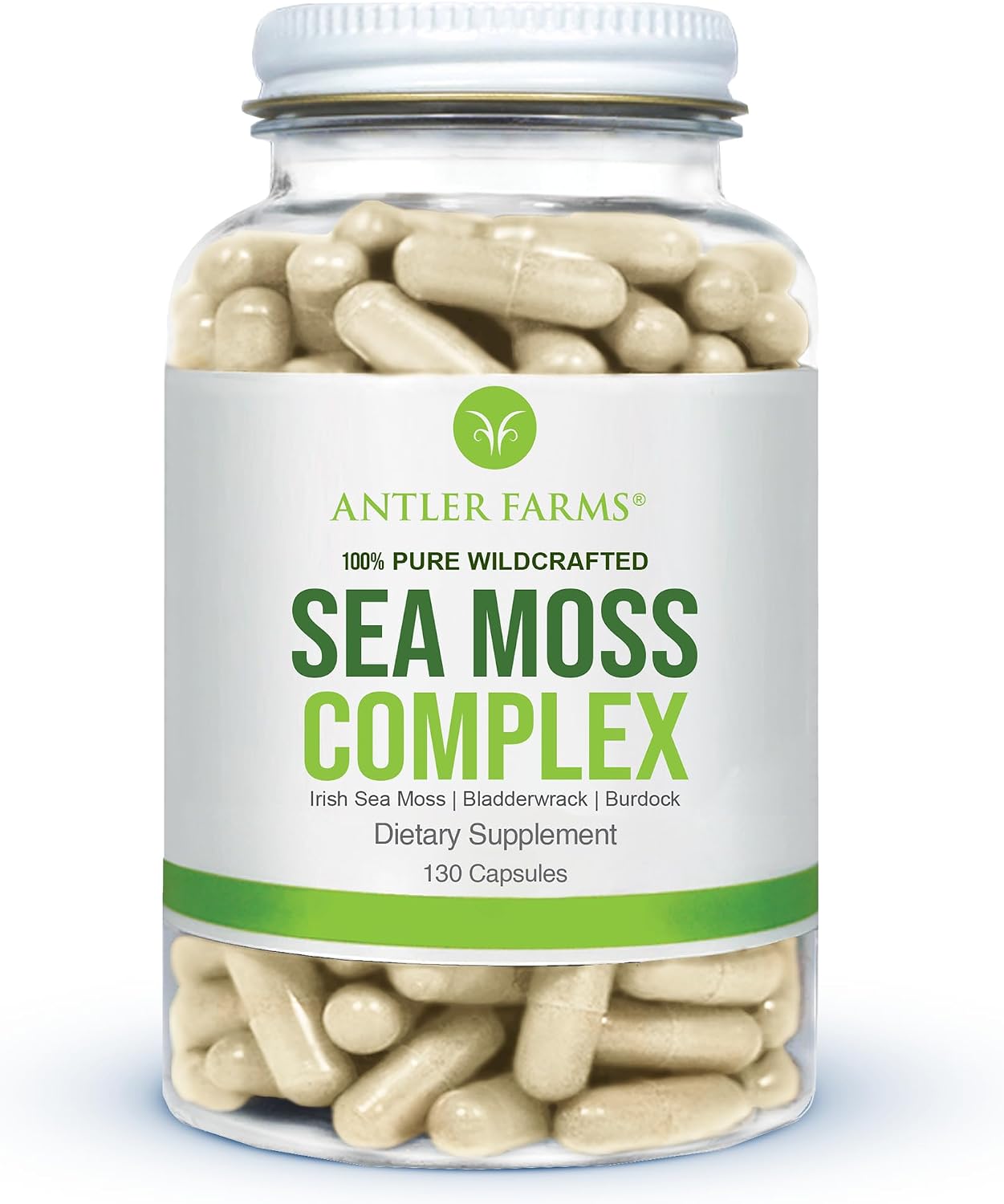 Antler Farms – 100% Pure Sea Moss Complex, 130 Capsules - görsel 1