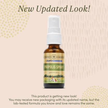 Honey Gardens Bee Propolis Throat Spray with Apitherapy Raw Honey, Liquorice Root and Usnea - 50 Servings, 30 ml