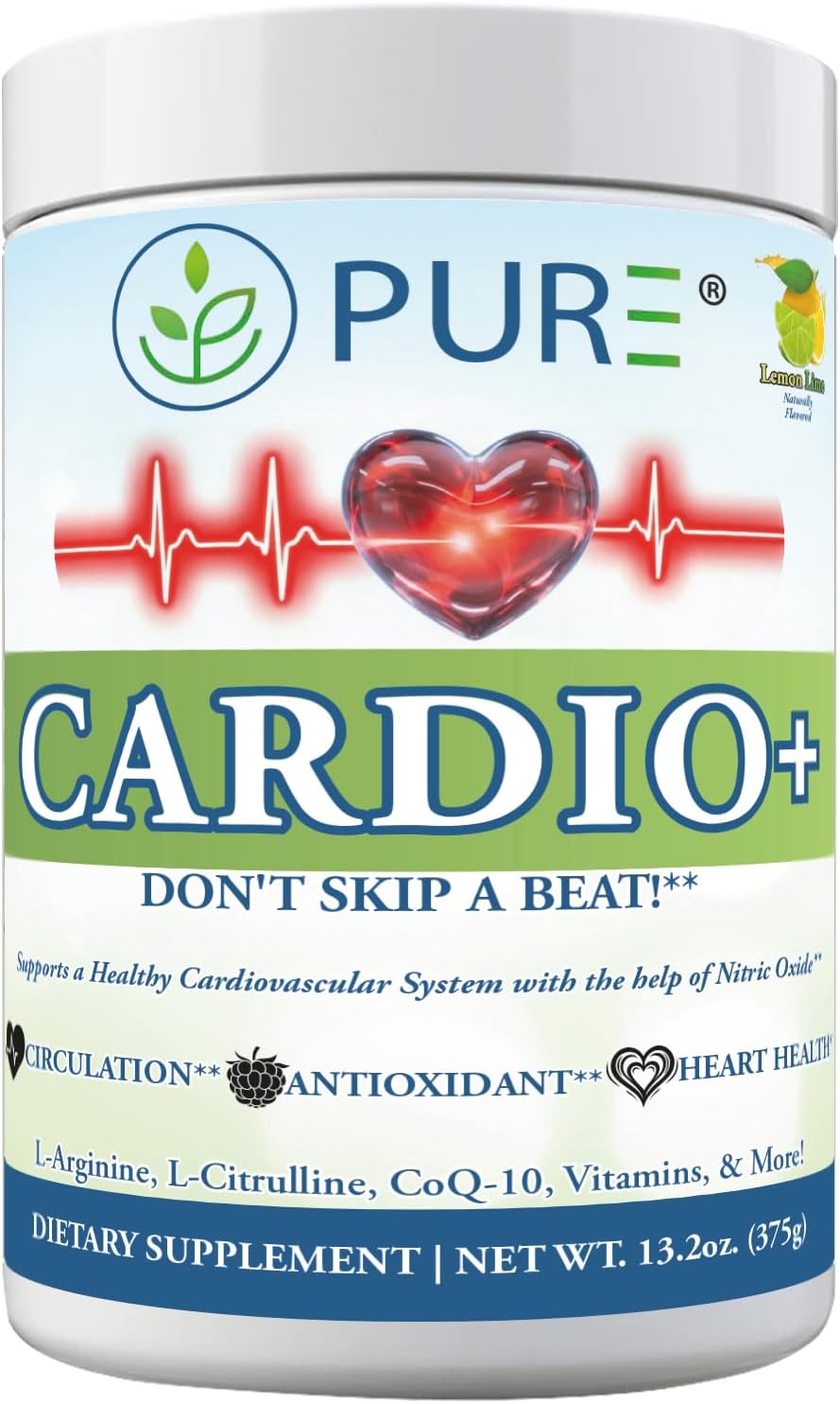 PURE® Cardio+ Nitric Oxide Circulation Support - 5000mg L-Arginine & 1000mg L-Citrulline - Mixed Berry Flavour, 30 Servings Powder, 363g - CoQ10 & Beetroot - High Potency Heart Formula - görsel 8
