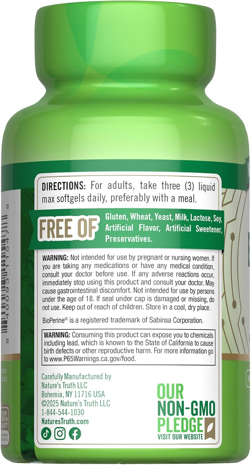 Nature's Truth Brain Up Softgels with L-Theanine, Bacopa, B-12 & MCT - 60 Count - görsel 7