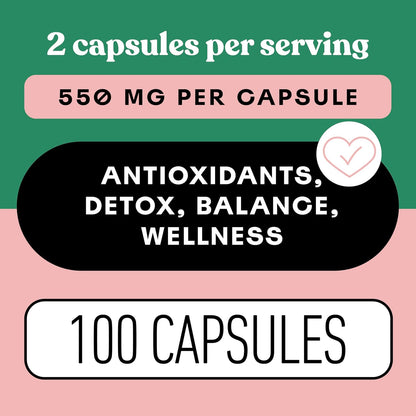 Organic Hibiscus Capsules, 550 mg, 100 Count – Plant-Based Supplement