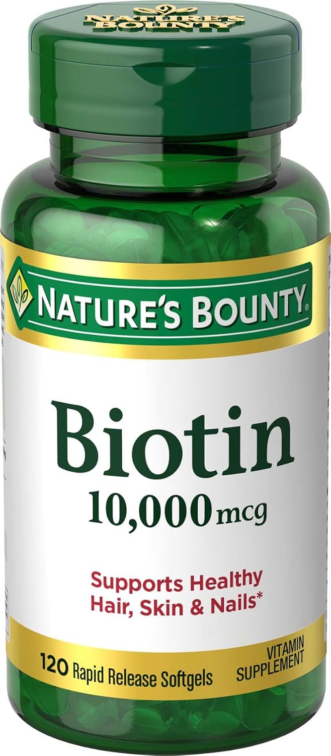 Nature's Bounty Biotin 10,000 mcg Rapid Release Softgels – 120 Softgels (10-Pack) - görsel 1