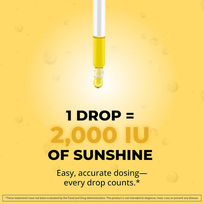 Vitamin D3 K2 Liquid Drops - 2000 IU D3 + MK7 from Natto - 30 ml (Approx. 900 Drops)
