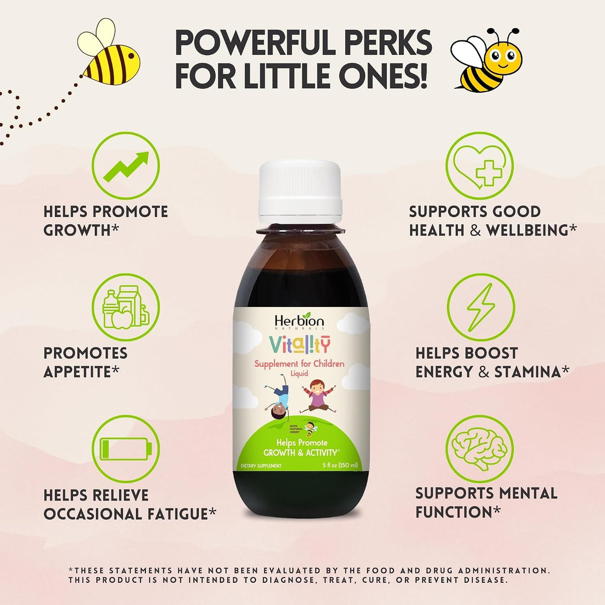 HERBION Naturals Vitality Supplement for Children, Supports Growth and Appetite, Helps Maintain Energy and Cognitive Function, for Kids Aged 1 Year and Above, 150 ml (Pack of 1) - görsel 3