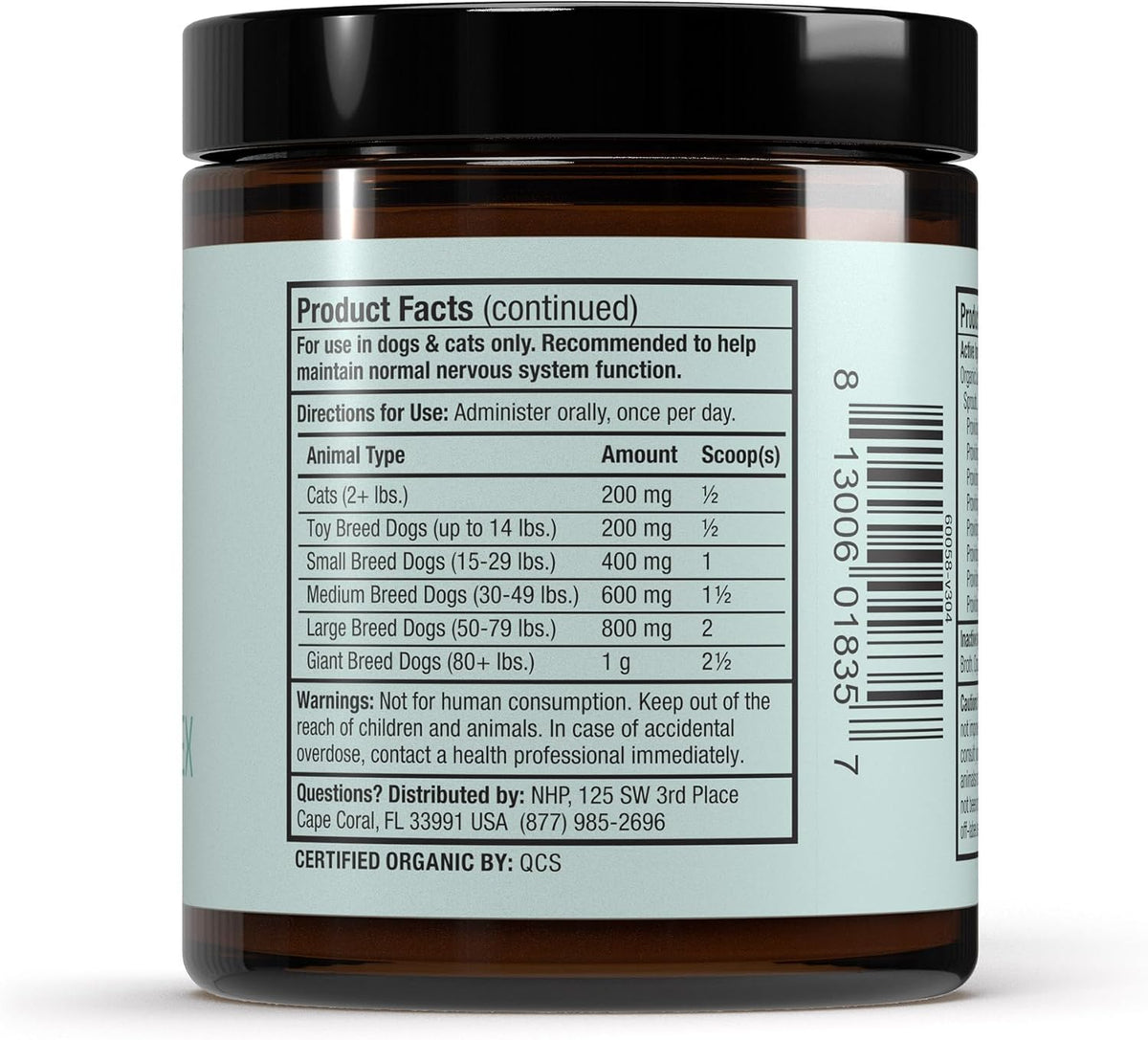 Bark & Whiskers Organic Vitamin B Complex - B Vitamins for Normal Energy & Nervous System Function in Cats & Dogs - Certified Organic - 24 g - görsel 3