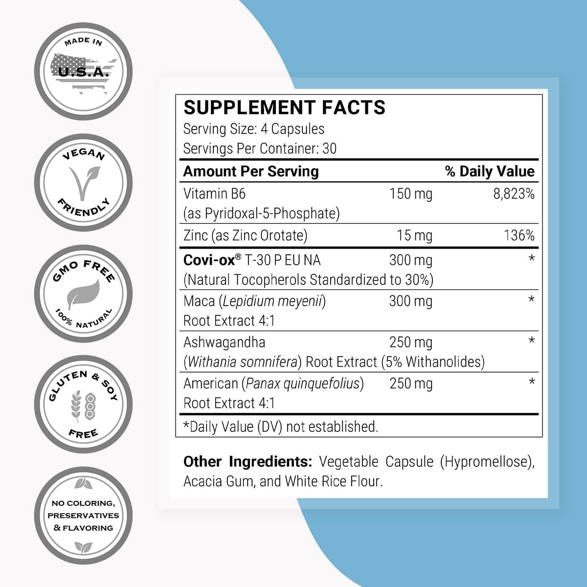 Supersmart Natural Anti-Prolactin Supplement with P5P, Mucuna Pruriens, Maca Root, Ashwagandha – 120 Vegetarian Capsules - görsel 4