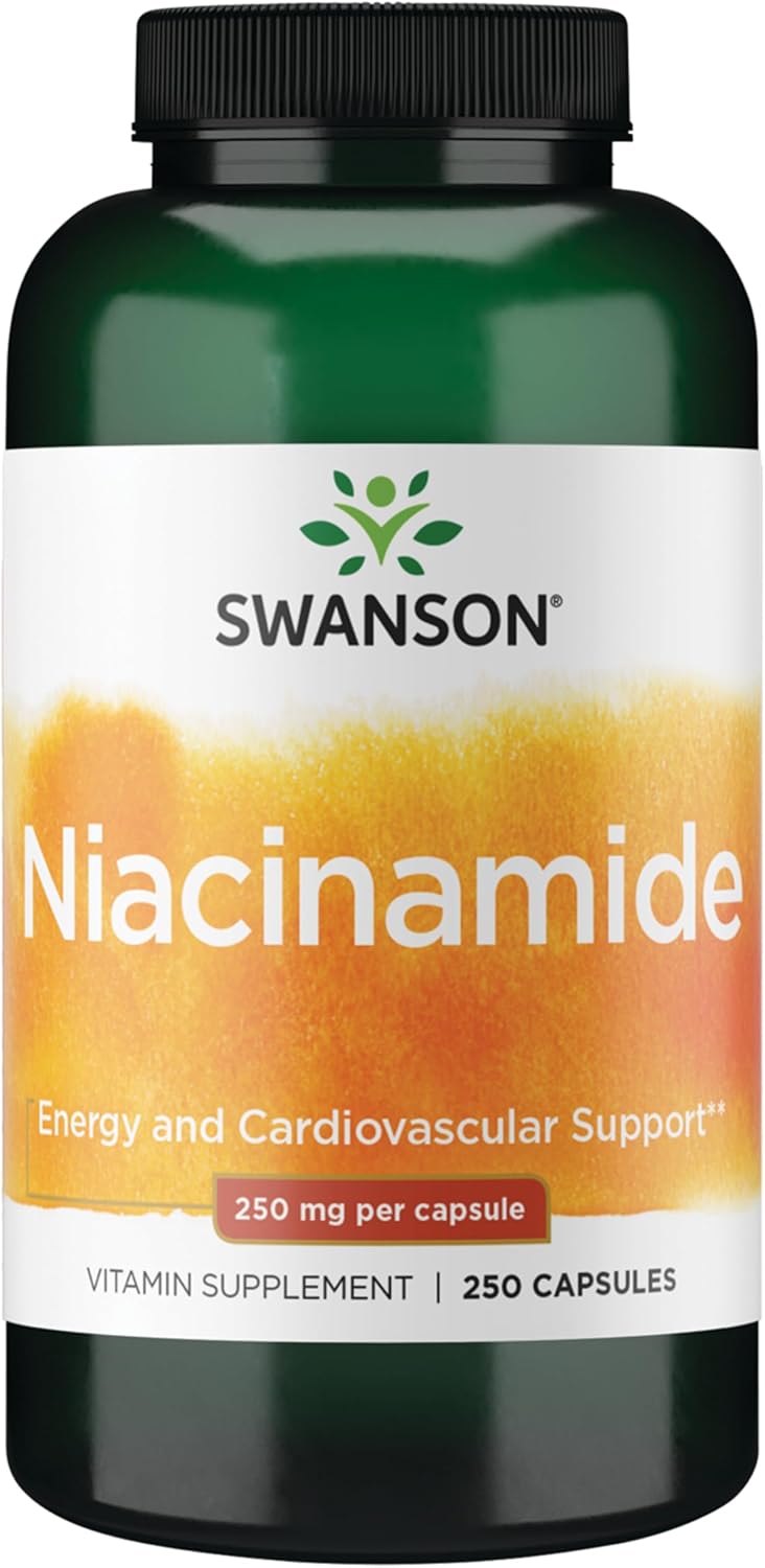 Swanson Niacinamide Vitamin B3 Supplement – 250 mg, 250 Capsules (4 Pack) - görsel 7