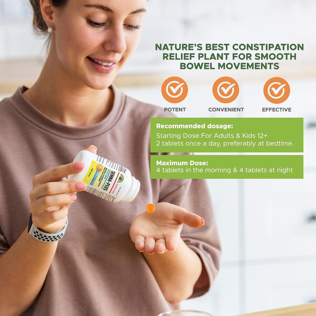 Health Star Senna Plus Laxative & Stool Softener Tablets, 1000 Tablets - görsel 6