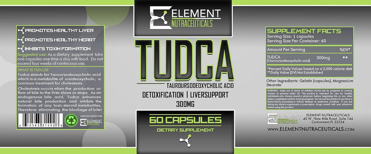 Element Nutraceuticals TUDCA 300mg, 60 Capsules - görsel 2