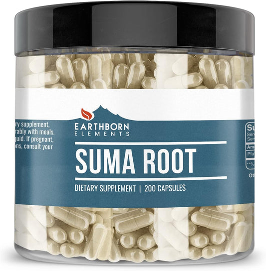 Earthborn Elements Suma Root 200 Capsules, Pure and Undiluted, No Additives