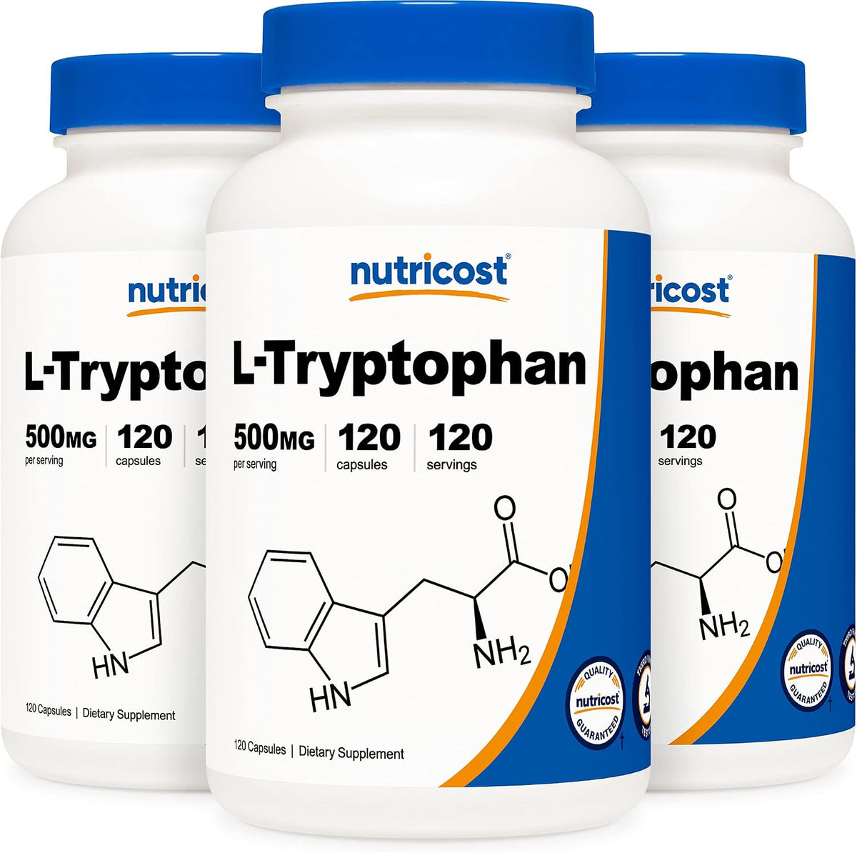 Nutricost L-Tryptophan 500mg, 240 Capsules (2 x 120) - görsel 8
