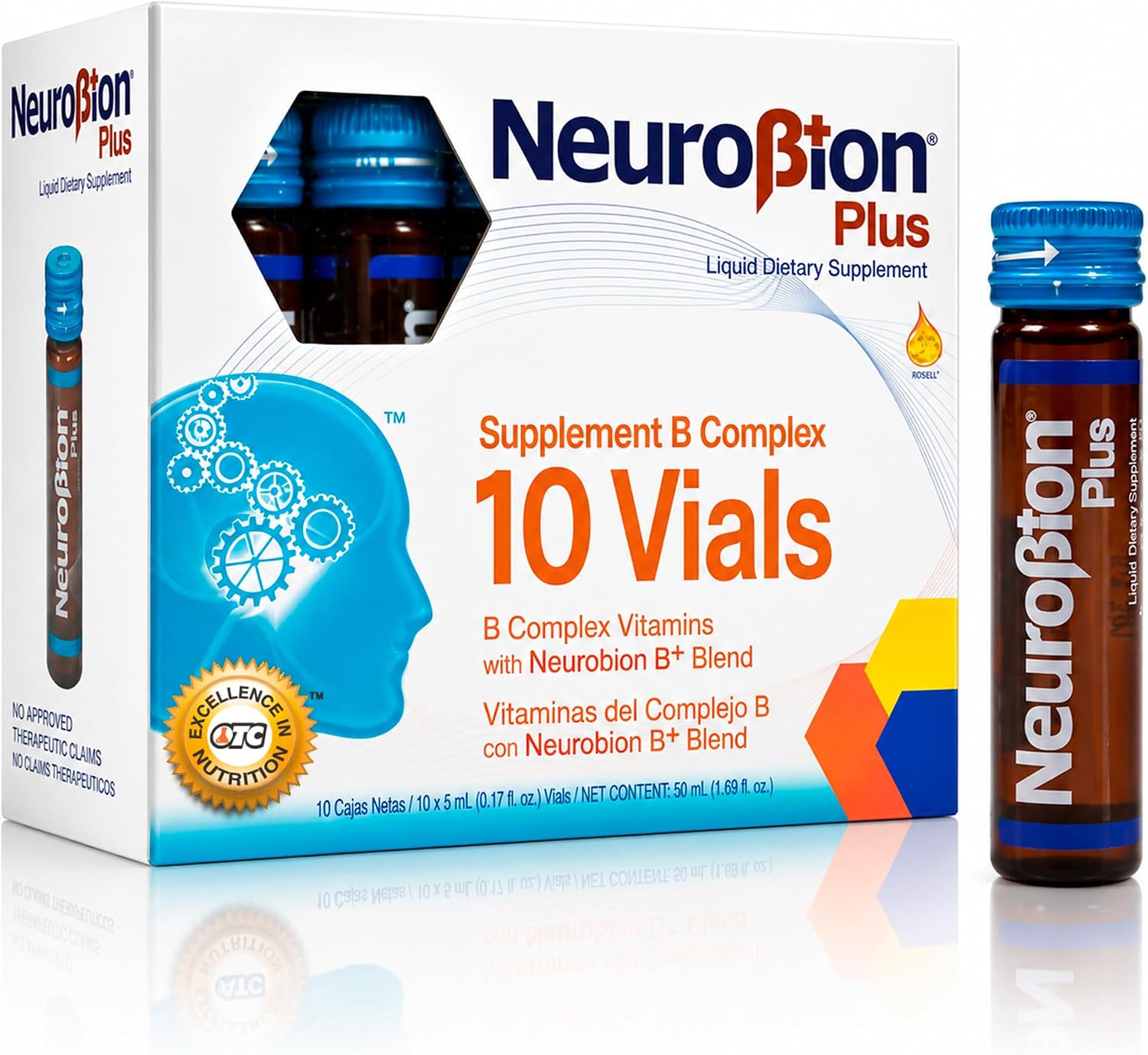 Neurobion Plus B Complex Liquid Food Supplement - Vitamin B12, B6, B1 Drinkable Oral Vials for Daily Energy Support, Nervous System Health & Metabolism Support for Adults - 10 Liquid Shots - görsel 1