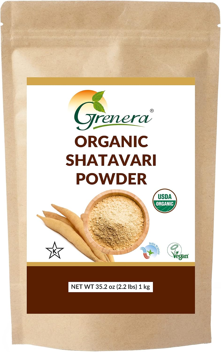 Grenera Organic Shatavari Root Powder | Single Ingredient, Non-GMO & Gluten-free | Asparagus racemosus | 1 kg - görsel 1