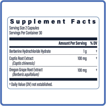 TriBerine – 1000 mg Triple-Source Full Spectrum Berberine Blend, 60 Vegetarian Capsules
