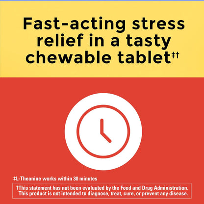 Nature Made Chewable L-Theanine 200mg, 50 Chewable Tablets for Stress Relief