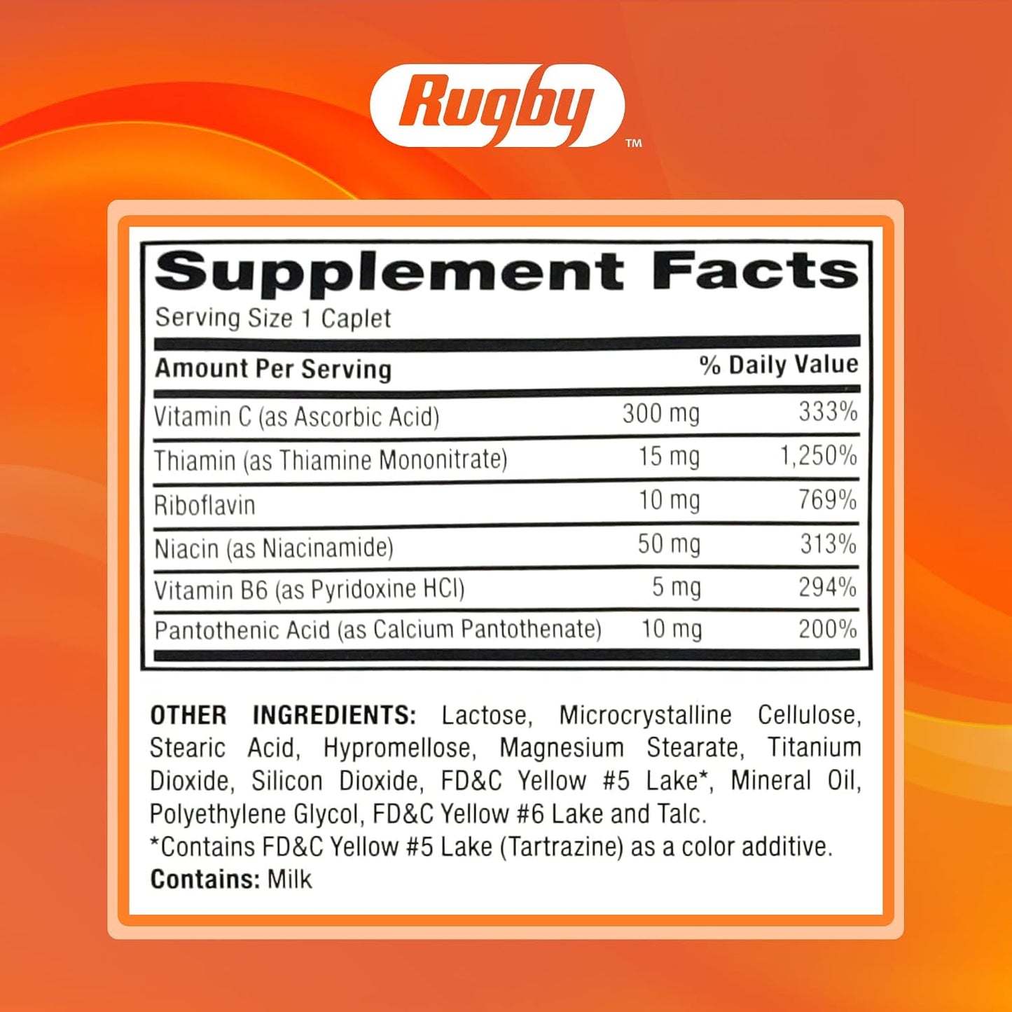 Rugby Vitamin B Complex with Vitamin C – Gluten-free B Complex for Energy, Metabolism, Nerve and Immune Support, 130 Caplets - görsel 8