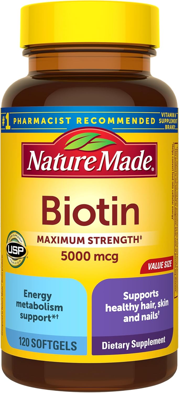 Nature Made Maximum Strength Biotin 5000 mcg Softgels - görsel 1