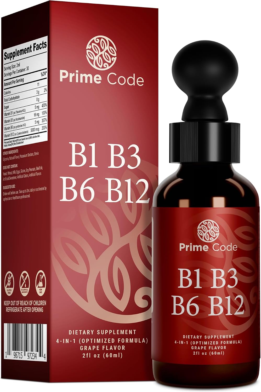 Prime Code Liquid B-Complex Drops with Vitamins B1, B3, B6, B12 - görsel 6