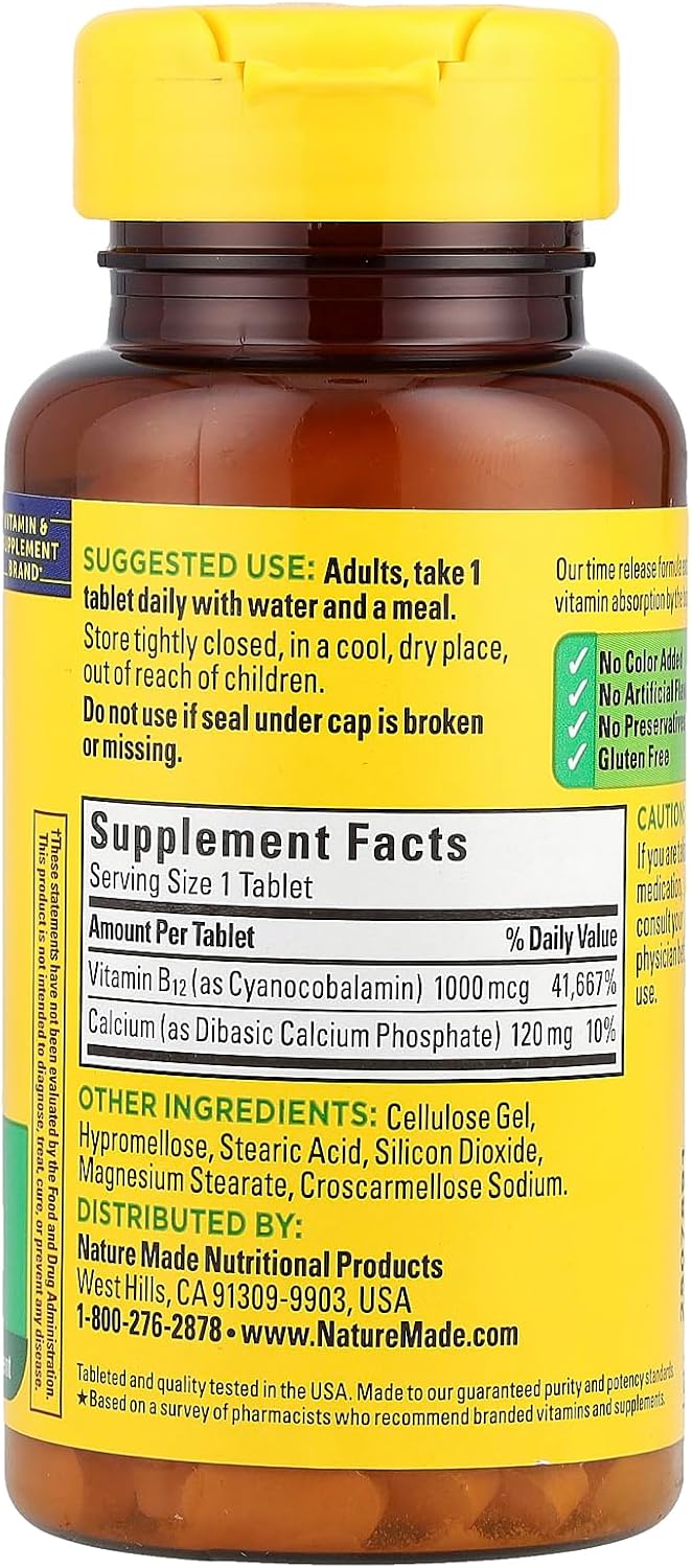 Nature Made Vitamin B12 1000 mcg Timed Release Tablets, 75 Tablets - görsel 2