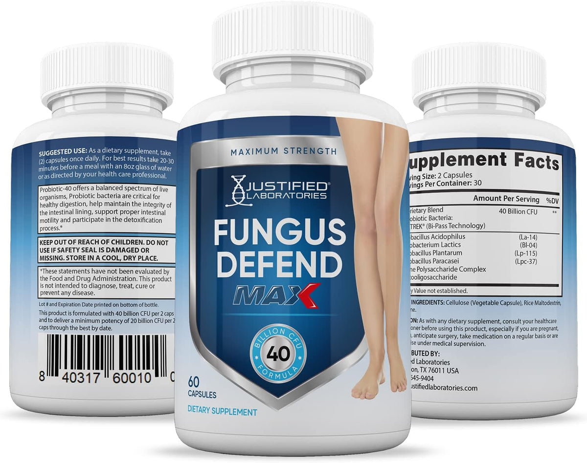 Justified Laboratories Fungus Defend Max Probiotic 40 Billion CFU (60 Capsules) - görsel 6