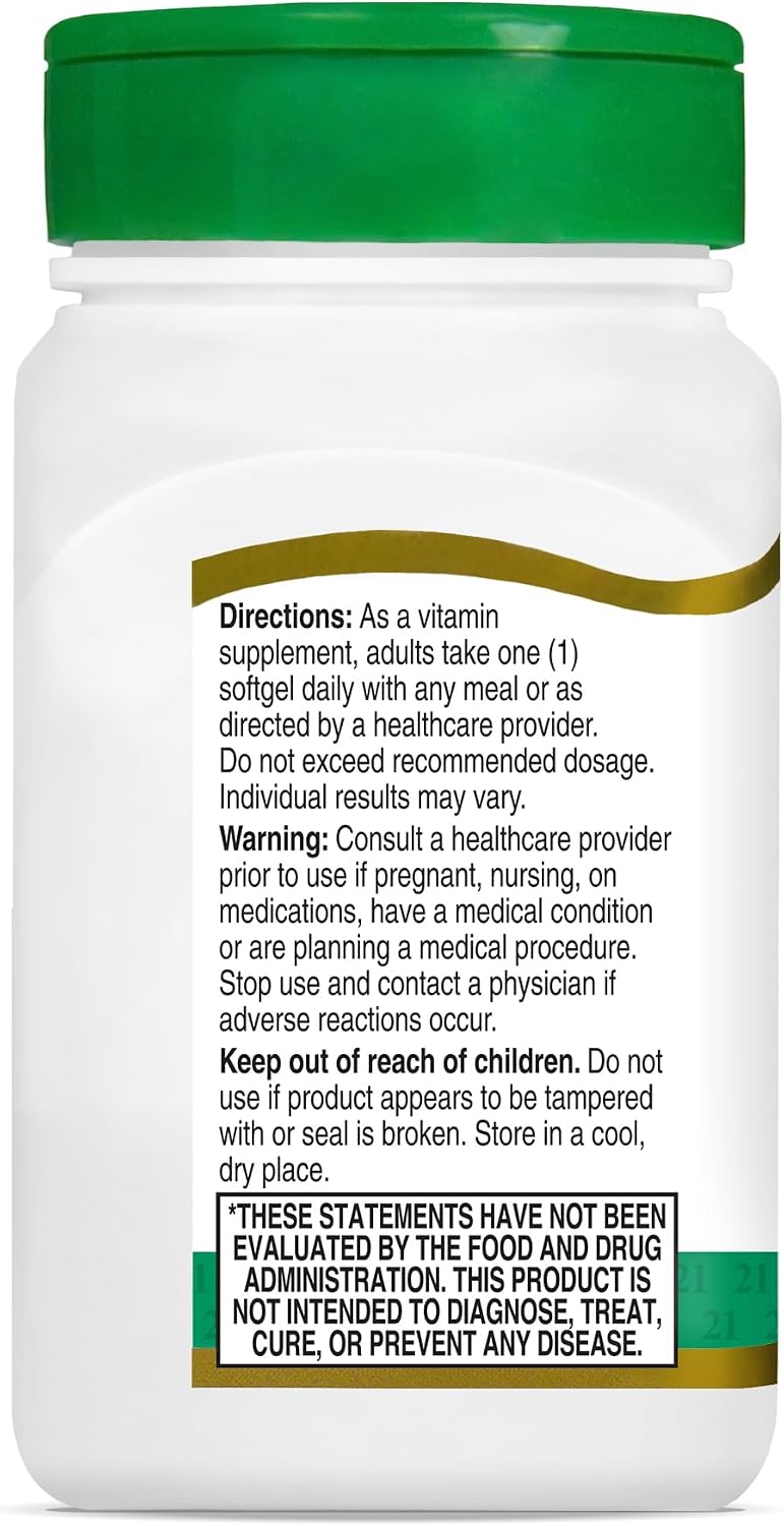 21st Century Vitamin E 1000 IU (dl-Alpha) Softgels, 55 Count - görsel 7