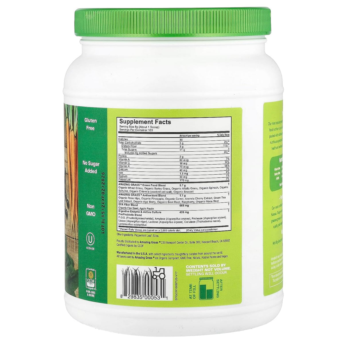 Amazing Grass Green SuperFood Original, 800 g - görsel 2