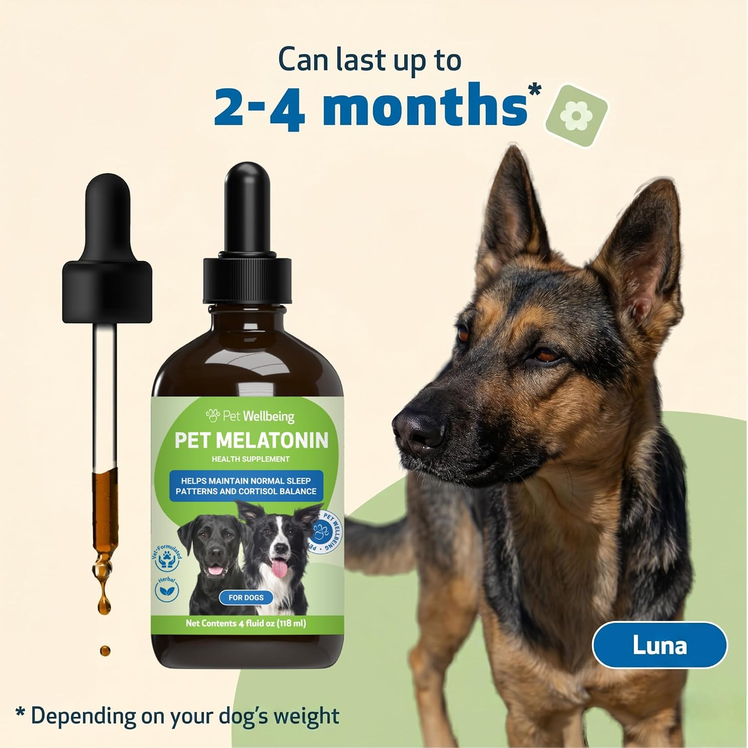Pet Wellbeing Pet Melatonin for Dogs – Veterinary-Formulated Sleep Support, 118 ml - görsel 9