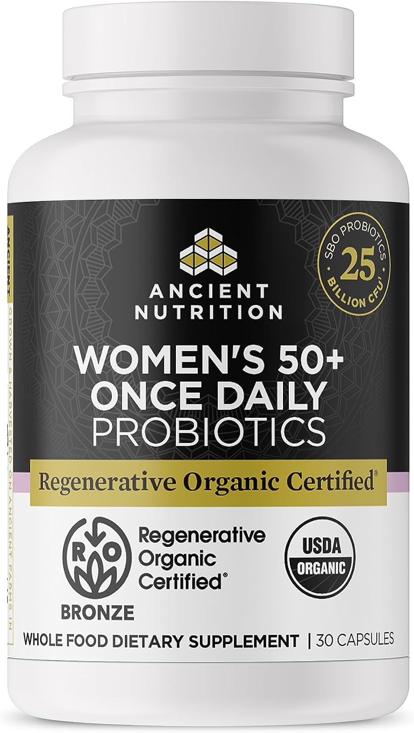 Ancient Nutrition Regenerative Organic Certified Probiotics for Women 50+ (30 Capsules) - görsel 1