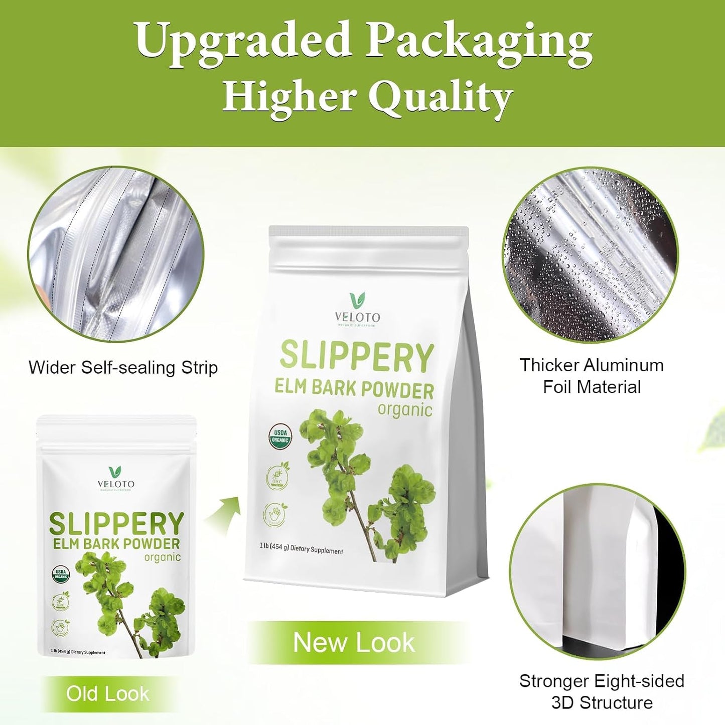 Organic Slippery Elm Bark Powder – 454 g – Pure Inner Bark, Vegan, Gluten-free - görsel 9