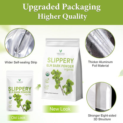 Organic Slippery Elm Bark Powder – 454 g – Pure Inner Bark, Vegan, Gluten-free