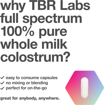 Pure Bovine Colostrum 180 Capsules – Free from Antibiotics and Hormones – Sourced from the USA – All Natural – 100% First Milking