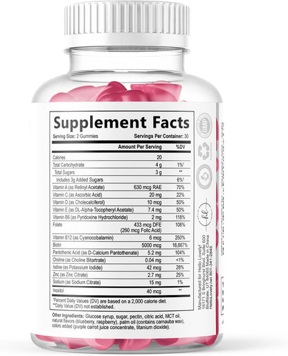 Hello Lovely! Hair Vitamins Gummies – Biotin 5000mcg – Berry Flavour (60 Gummies)