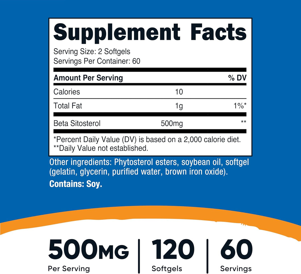 Nutricost Beta Sitosterol 120 Softgels, 500mg – Non-GMO, Gluten-free Plant Sterol Supplement - görsel 2