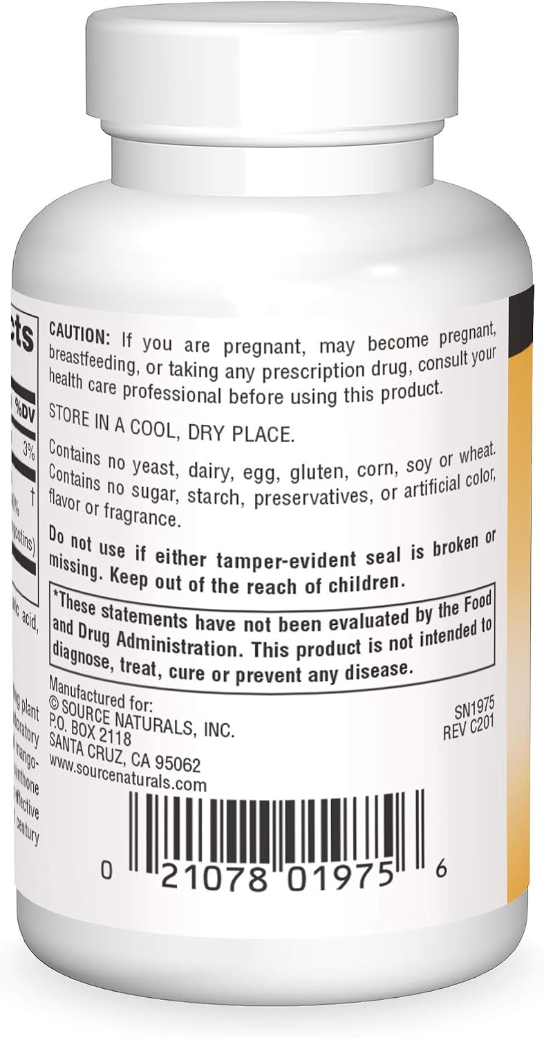 Source Naturals Mangosteen, 75 mg Xanthones - 120 Tablets - görsel 2