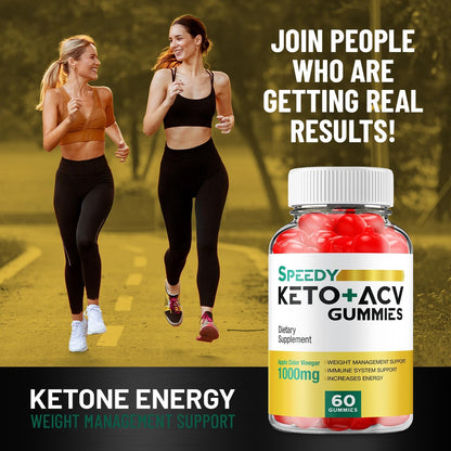 Speedy Keto ACV Gummies – Advanced Formula with Apple Cider Vinegar, Vitamin B12, Beetroot & Pomegranate – 120 Gummies (2-Pack)