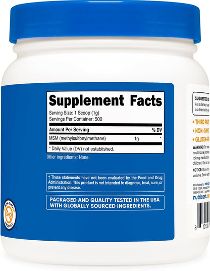 Nutricost Pure MSM Powder 500 g (Methylsulfonylmethane)