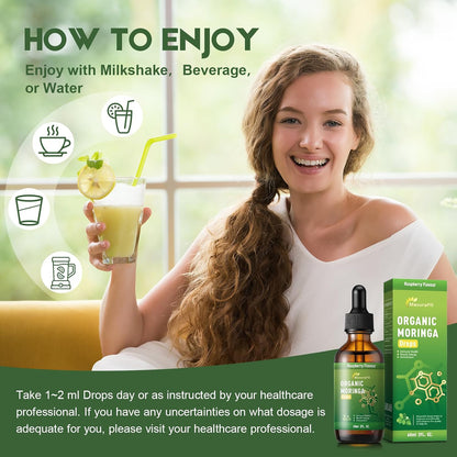 Moringa Leaf Drops with Vitamin C | Immune Support & Energy | Vegan Herbal Supplement (60 ml)