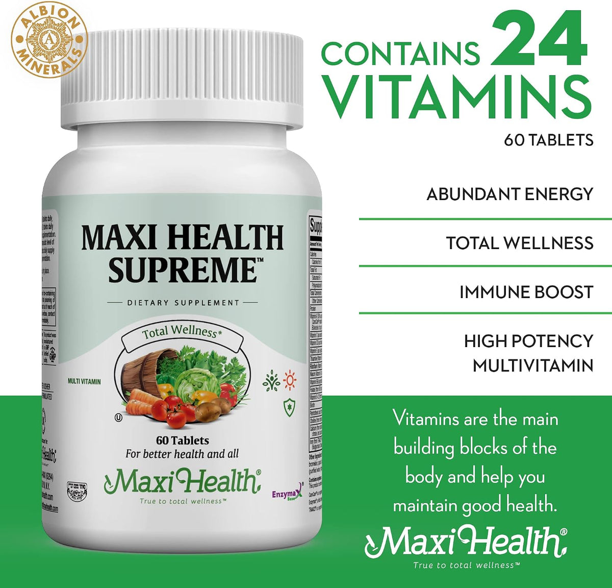Maxi Health Supreme High Potency Daily Multivitamin with Minerals, CoQ10 & Antioxidants - görsel 5