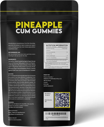 Pineapple C*M Gummies – Semen Volume and Sperm Health Supplement (60 Gummies, 1 Month Supply)