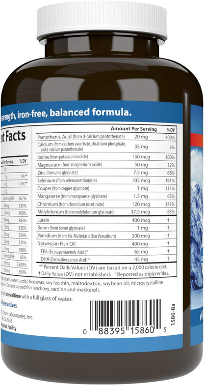 Carlson Multi + Omega-3, Fish Oil with Vitamins and Minerals, 120 Softgels
