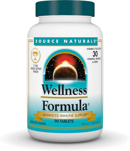 Source Naturals Wellness Formula - Bio-Aligned Immune Support with Vitamins & Herbal Defence, 90 Tablets