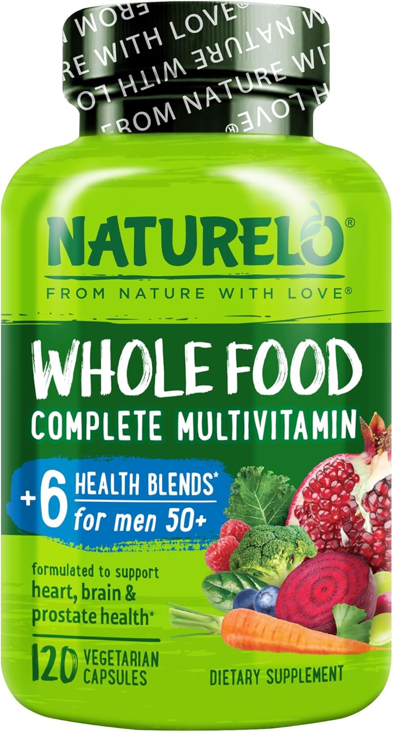NATURELO Whole Food Multivitamin for Men 50+ | Vegan | 240 Capsules - görsel 8